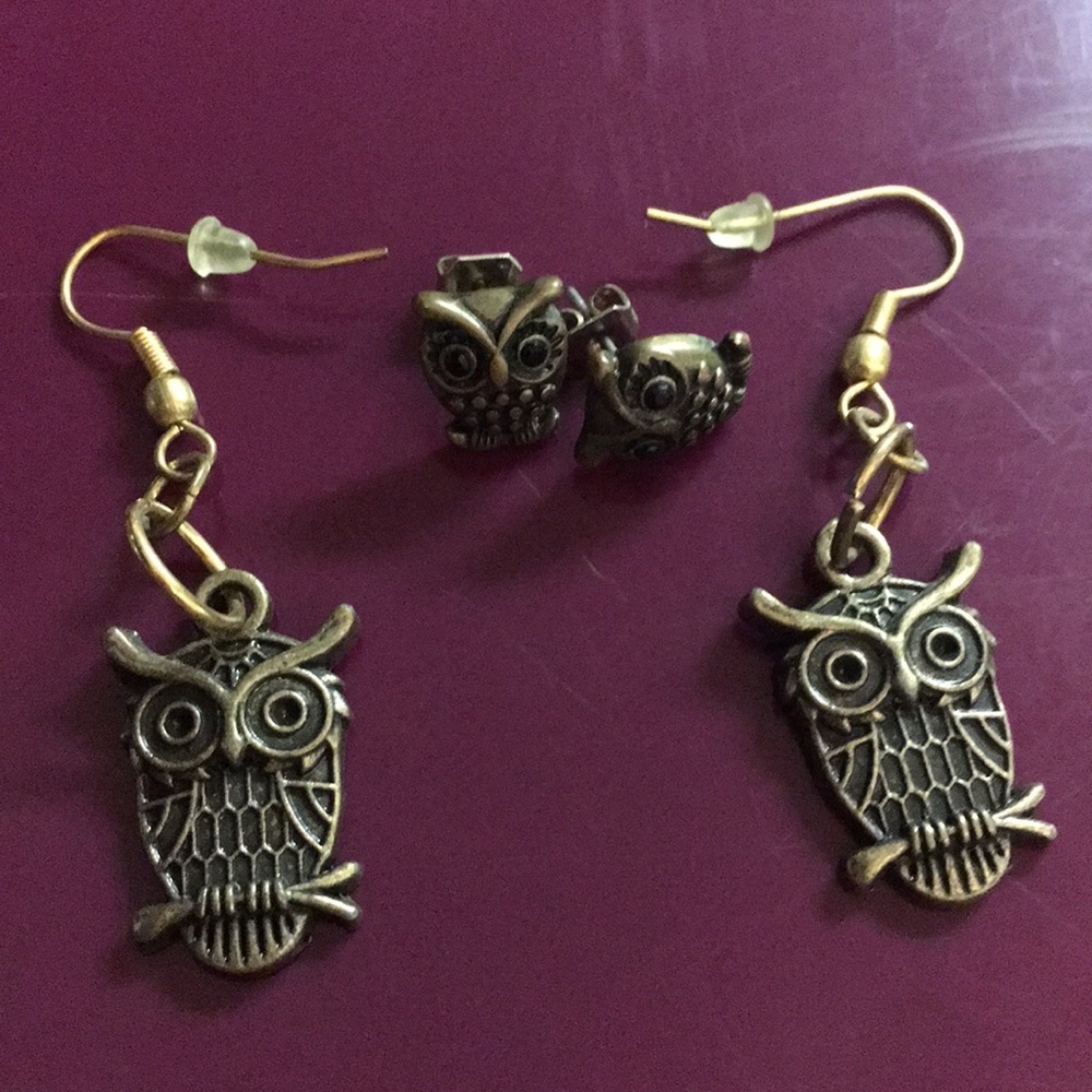 Owl Stud and Dangle Earrings